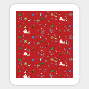 Decorative pattern with Christmas icons Sticker